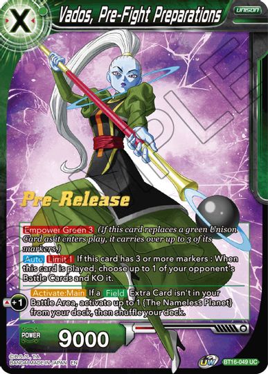 Vados, Pre-Fight Preparations (BT16-049) [Realm of the Gods Prerelease Promos] | Sanctuary Gaming