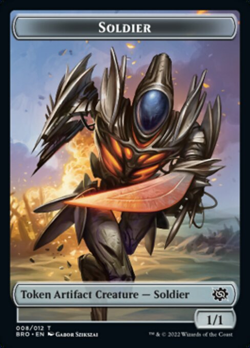 Powerstone // Soldier (008) Double-Sided Token [The Brothers' War Tokens] | Sanctuary Gaming