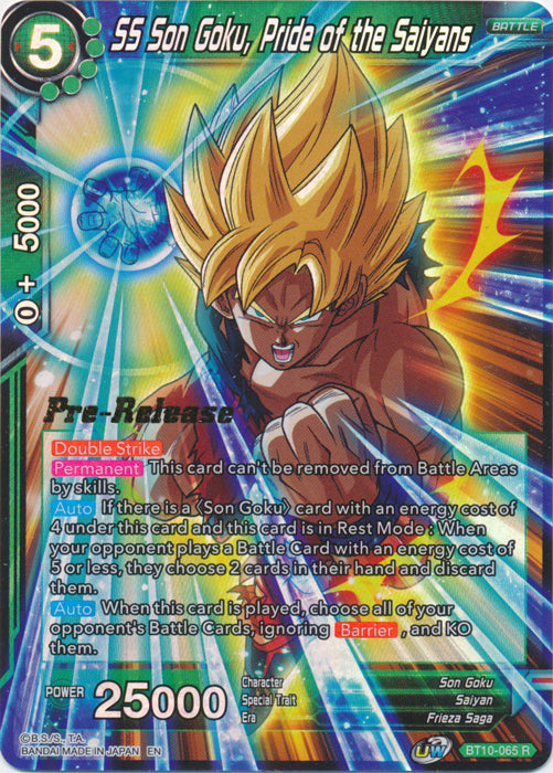 SS Son Goku, Pride of the Saiyans (BT10-065) [Rise of the Unison Warrior Prerelease Promos] | Sanctuary Gaming