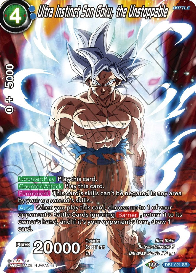 Ultra Instinct Son Goku, the Unstoppable (DB1-021) [Theme Selection: History of Son Goku] | Sanctuary Gaming