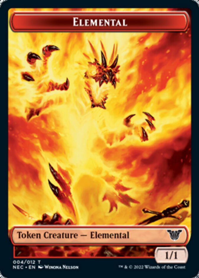 Elemental // Spirit (009) Double-sided Token [Kamigawa: Neon Dynasty Commander Tokens] | Sanctuary Gaming