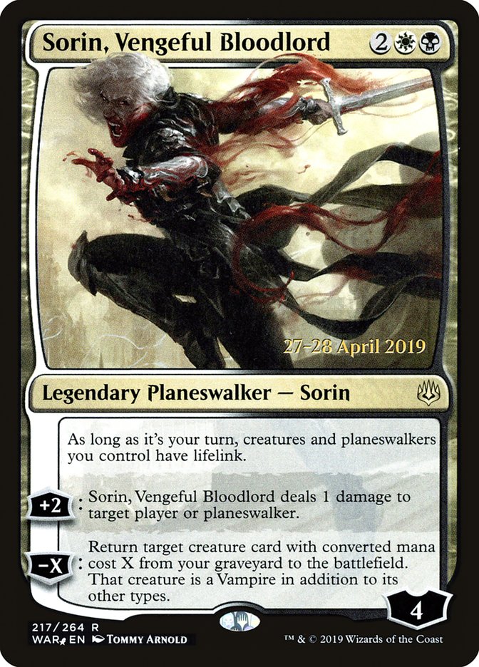 Sorin, Vengeful Bloodlord  [War of the Spark Prerelease Promos] | Sanctuary Gaming
