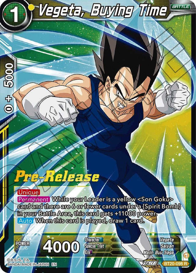 Vegeta, Buying Time (BT20-098) [Power Absorbed Prerelease Promos] | Sanctuary Gaming