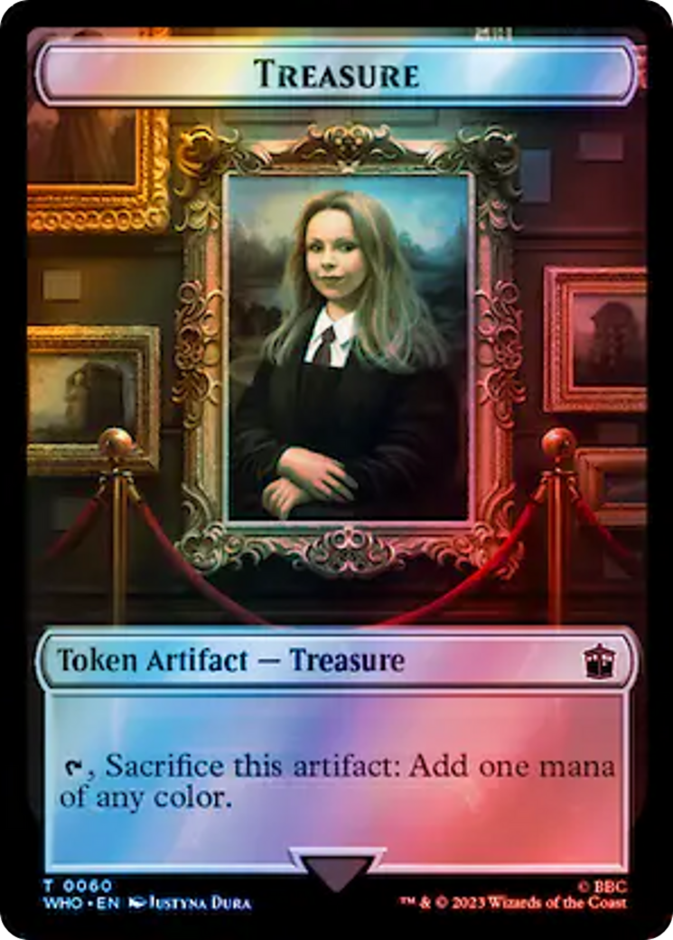 Warrior // Treasure (0060) Double-Sided Token (Surge Foil) [Doctor Who Tokens] | Sanctuary Gaming
