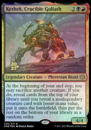 Kethek, Crucible Goliath [Phyrexia: All Will Be One Prerelease Promos] | Sanctuary Gaming