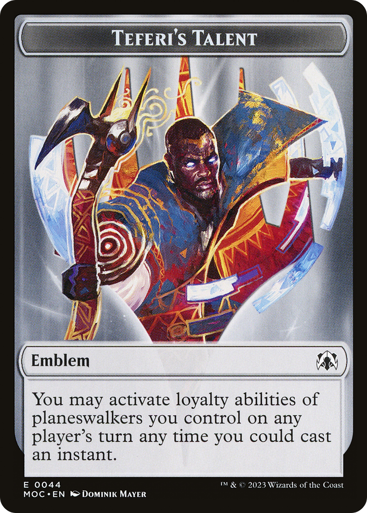 First Mate Ragavan // Teferi's Talent Emblem Double-Sided Token [March of the Machine Commander Tokens] | Sanctuary Gaming