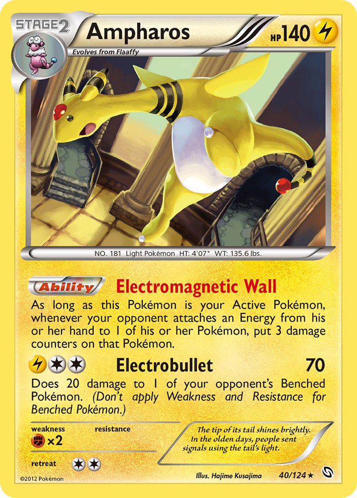 Ampharos (40/124) (Cosmos Holo) (Blister Exclusive) [Black & White: Dragons Exalted] | Sanctuary Gaming