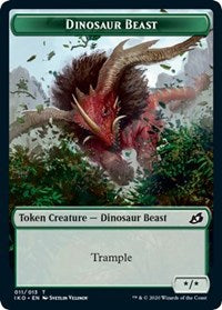 Dinosaur Beast // Human Soldier (003) Double-sided Token [Ikoria: Lair of Behemoths Tokens] | Sanctuary Gaming