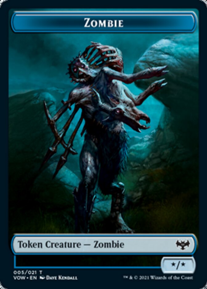 Human (001) // Zombie (005) Double-sided Token [Innistrad: Crimson Vow Tokens] | Sanctuary Gaming