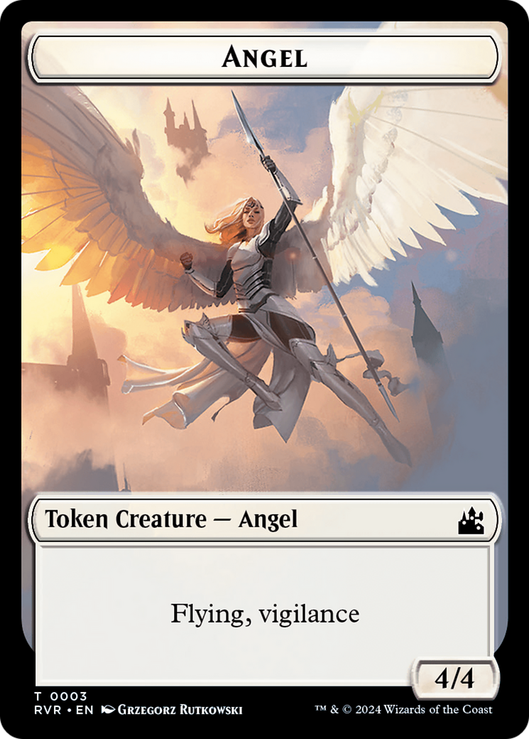 Elf Knight // Angel (0003) Double-Sided Token [Ravnica Remastered Tokens] | Sanctuary Gaming