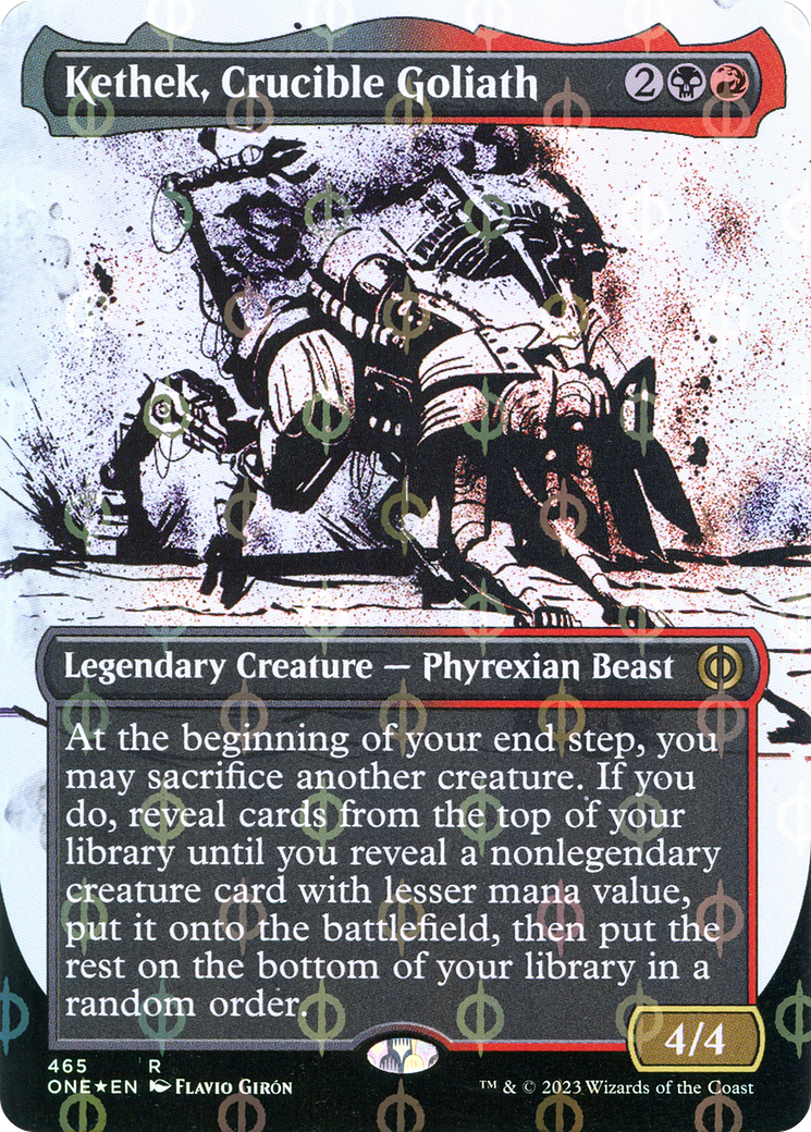 Kethek, Crucible Goliath (Borderless Ichor Step-and-Compleat Foil) [Phyrexia: All Will Be One] | Sanctuary Gaming