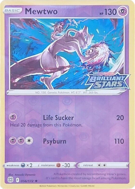 Mewtwo (056/172) (Brilliant Stars Stamped) [Sword & Shield: Brilliant Stars] | Sanctuary Gaming