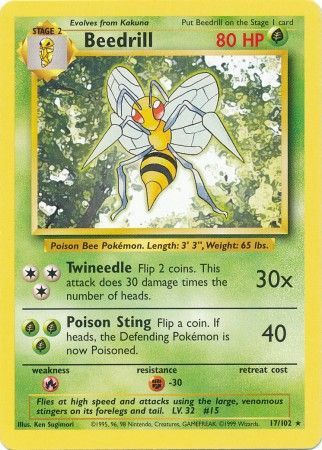 Beedrill (17/102) [Base Set Unlimited] | Sanctuary Gaming
