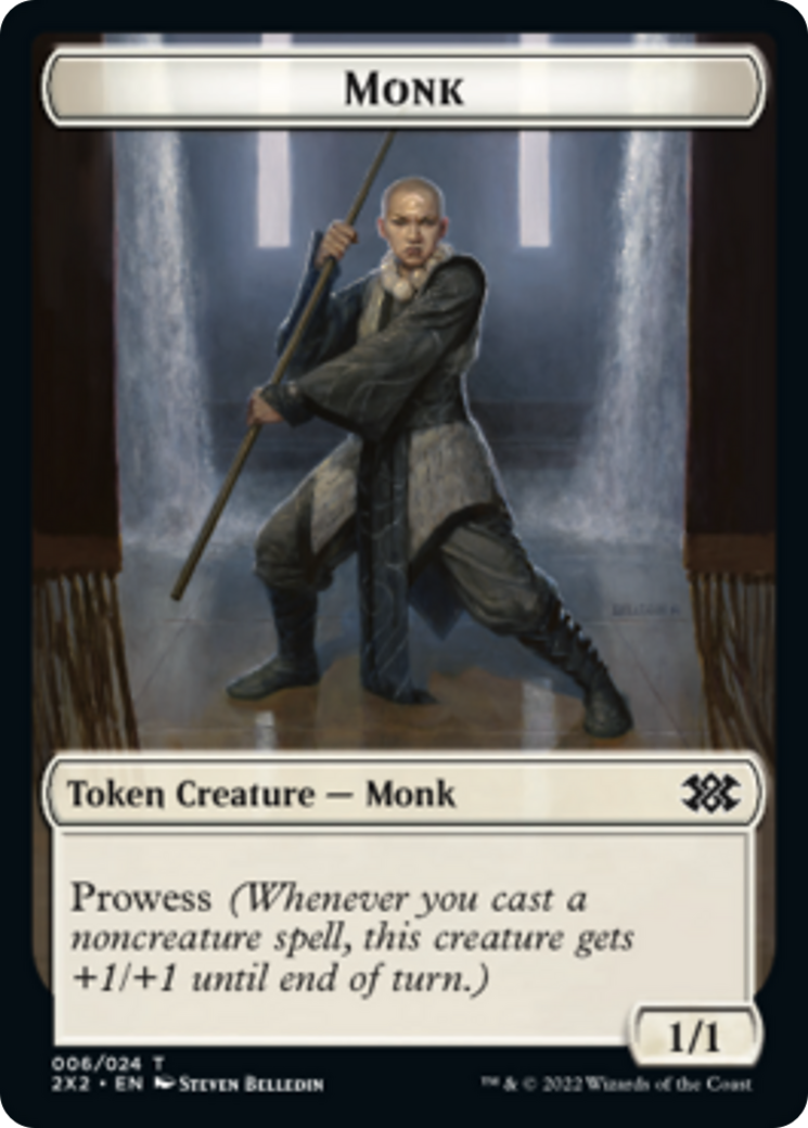 Saproling // Monk Double-sided Token [Double Masters 2022 Tokens] | Sanctuary Gaming