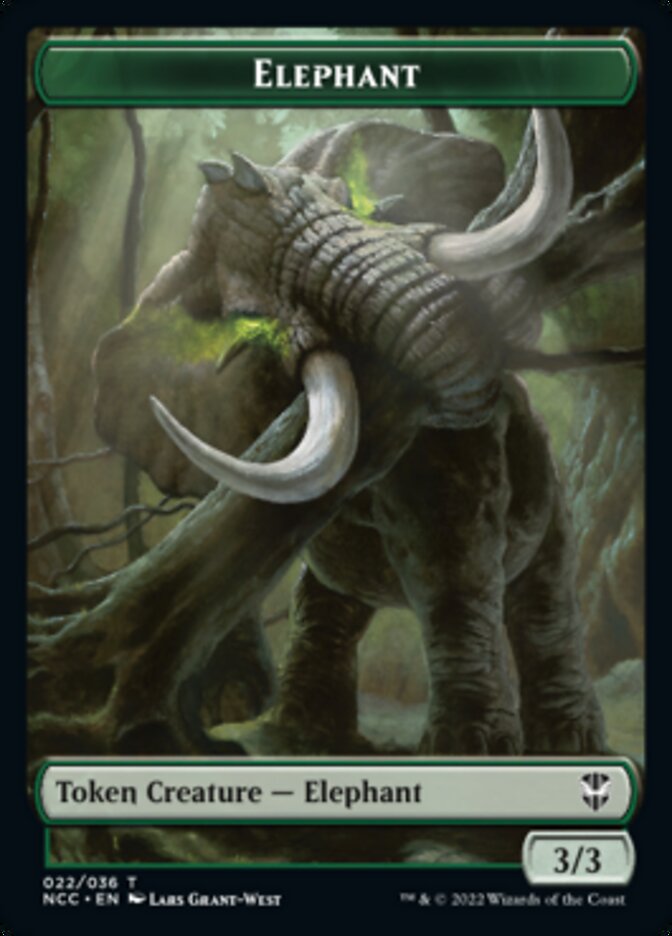 Clue // Elephant Double-sided Token [Streets of New Capenna Commander Tokens] | Sanctuary Gaming