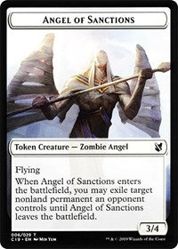 Angel of Sanctions // Horror Double-sided Token [Commander 2019 Tokens] | Sanctuary Gaming