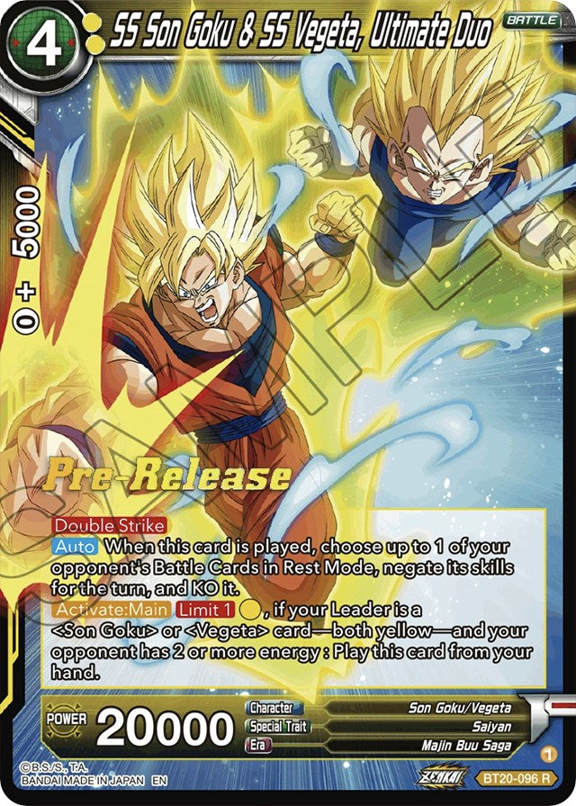 SS Son Goku & SS Vegeta, Ultimate Duo (BT20-096) [Power Absorbed Prerelease Promos] | Sanctuary Gaming