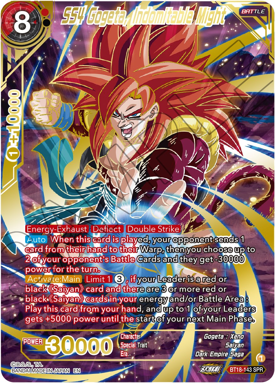 SS4 Gogeta, Indomitable Might (SPR) (BT18-143) [Dawn of the Z-Legends] | Sanctuary Gaming