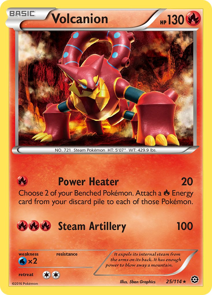 Volcanion (25/114) (Cracked Ice Holo) (Theme Deck Exclusive) [XY: Steam Siege] | Sanctuary Gaming