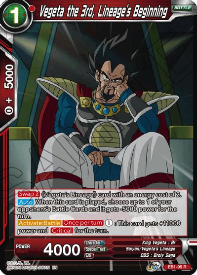 Vegeta the 3rd, Lineage's Beginning (EB1-009) [Battle Evolution Booster] | Sanctuary Gaming