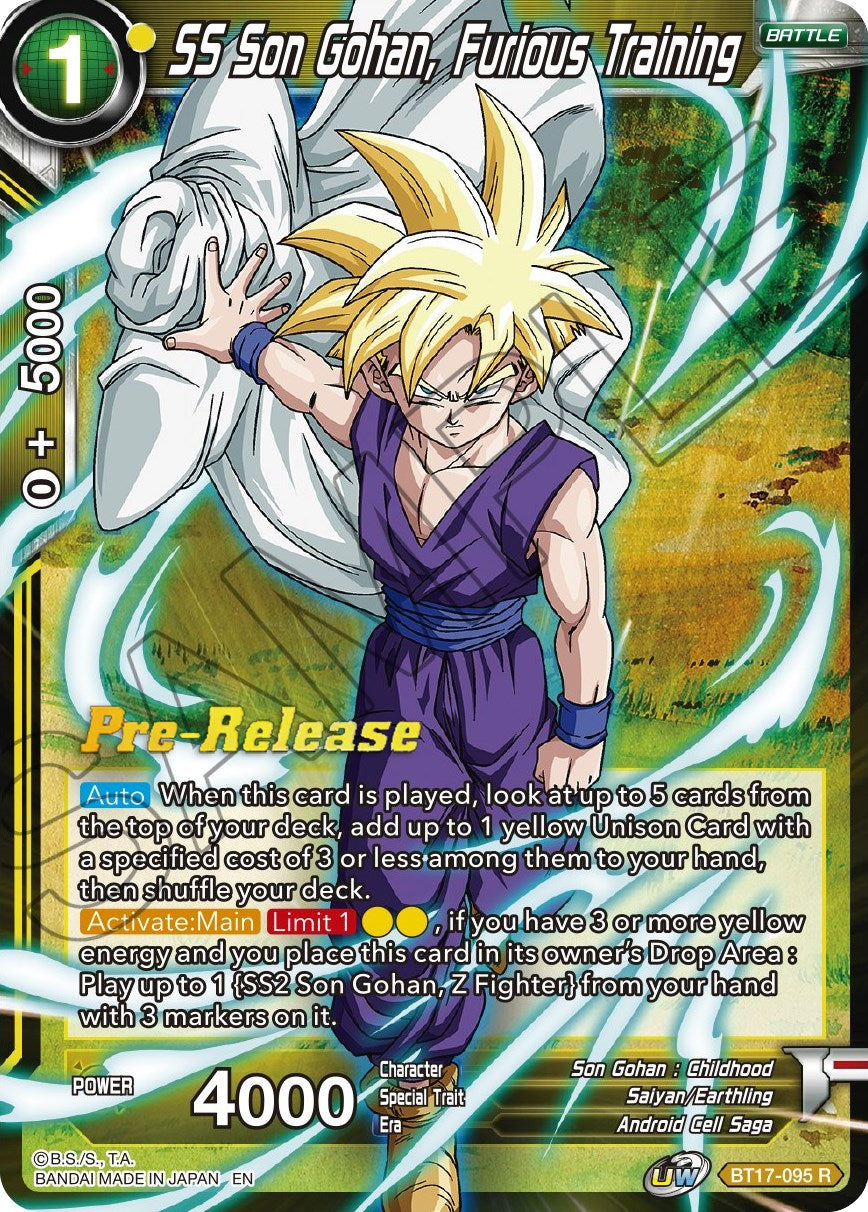 SS Son Gohan, Furious Training (BT17-095) [Ultimate Squad Prerelease Promos] | Sanctuary Gaming