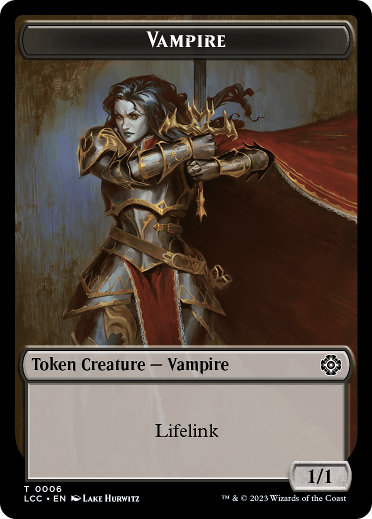 Vampire (0006) // Vampire Demon Double-Sided Token [The Lost Caverns of Ixalan Commander Tokens] | Sanctuary Gaming