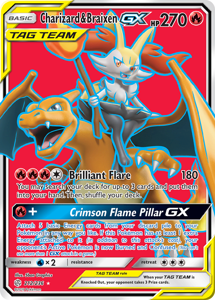 Charizard & Braixen GX (212/236) [Sun & Moon: Cosmic Eclipse] | Sanctuary Gaming