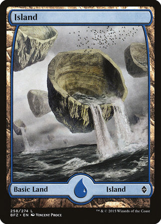 Island (258) - Full Art [Battle for Zendikar] | Sanctuary Gaming