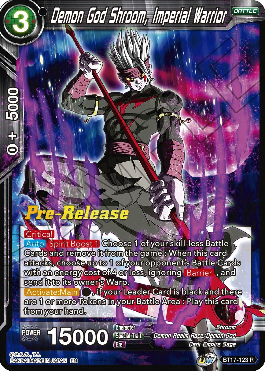 Demon God Shroom, Imperial Warrior (BT17-123) [Ultimate Squad Prerelease Promos] | Sanctuary Gaming