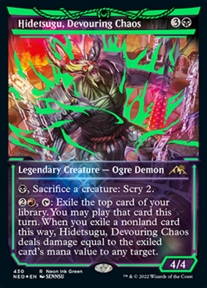 Hidetsugu, Devouring Chaos (Neon Ink Green) [Kamigawa: Neon Dynasty] | Sanctuary Gaming