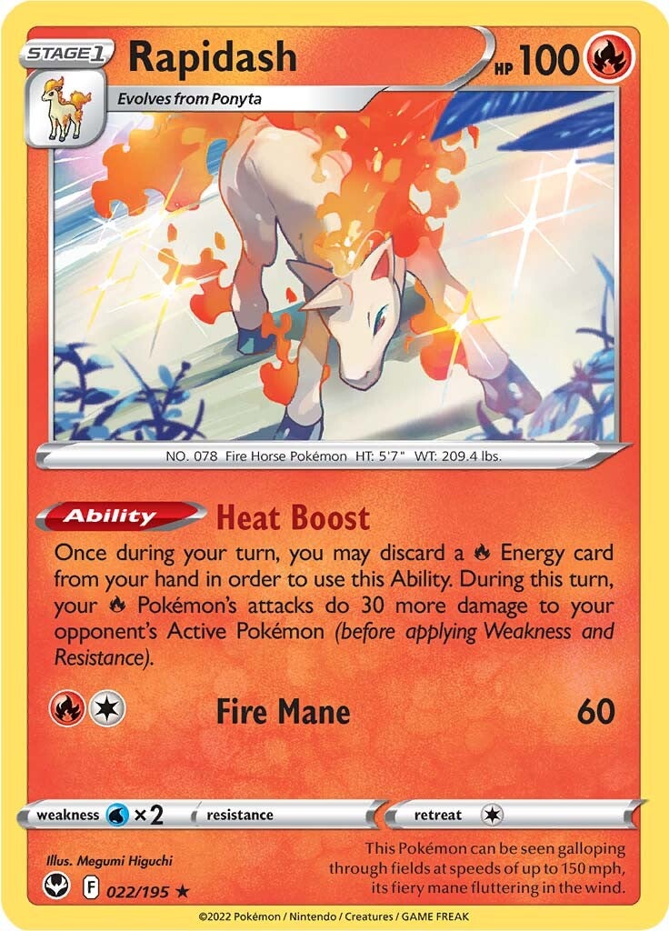 Rapidash (022/195) (Theme Deck Exclusive) [Sword & Shield: Silver Tempest] | Sanctuary Gaming