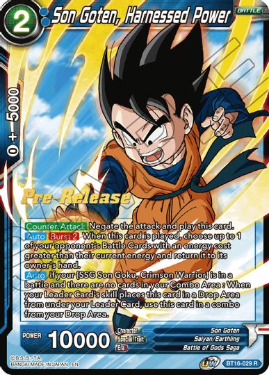 Son Goten, Harnessed Power (BT16-029) [Realm of the Gods Prerelease Promos] | Sanctuary Gaming