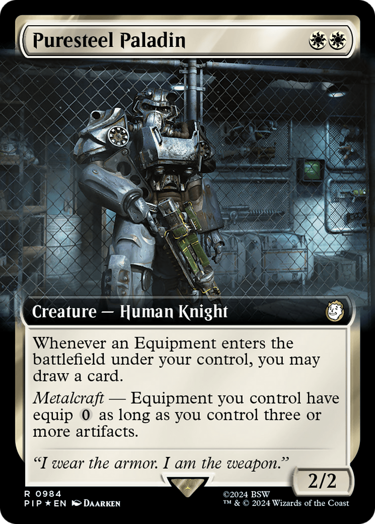 Puresteel Paladin (Extended Art) (Surge Foil) [Fallout] | Sanctuary Gaming