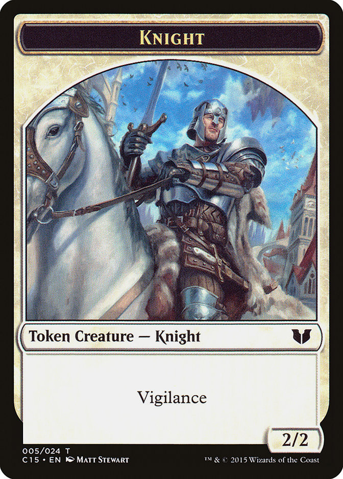 Gold // Knight (005) Double-Sided Token [Commander 2015 Tokens] | Sanctuary Gaming