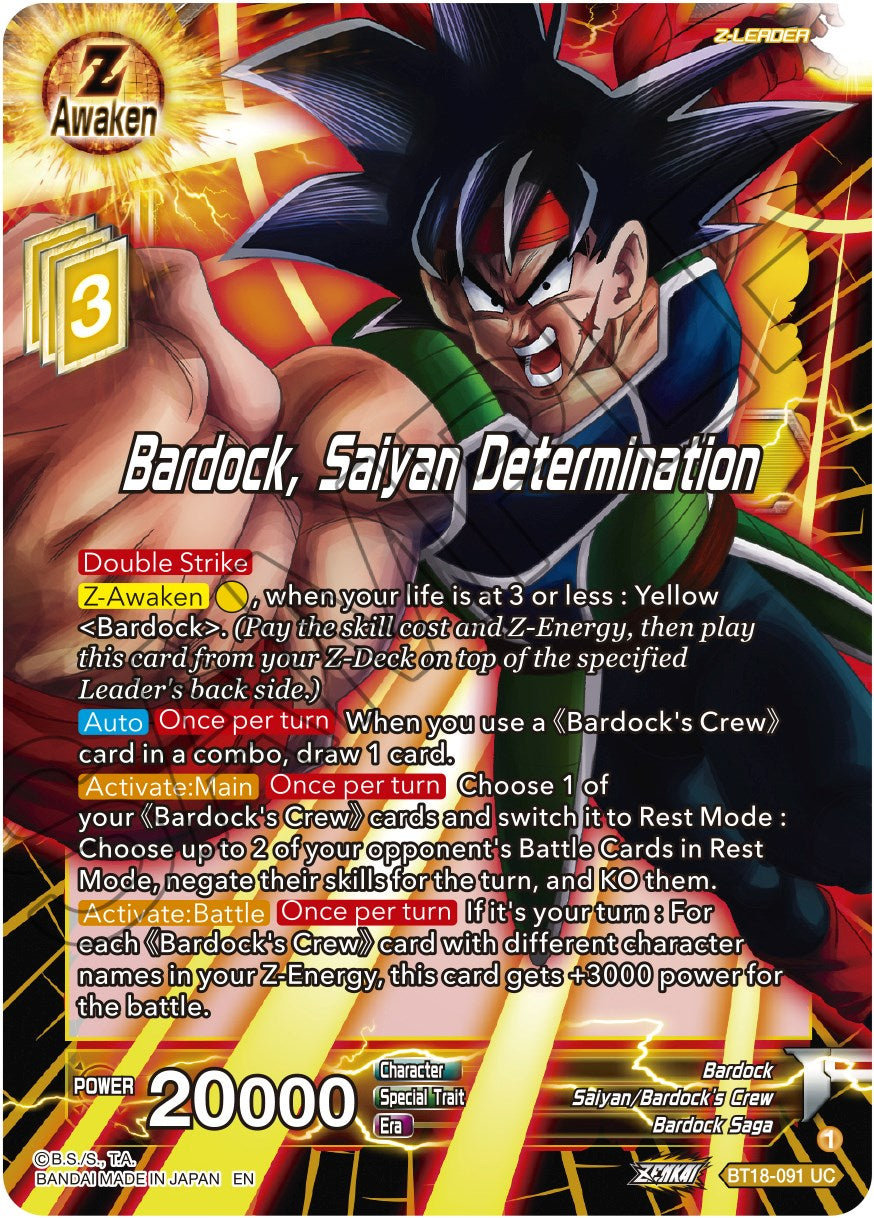 Bardock, Saiyan Determination (BT18-091) [Dawn of the Z-Legends] | Sanctuary Gaming