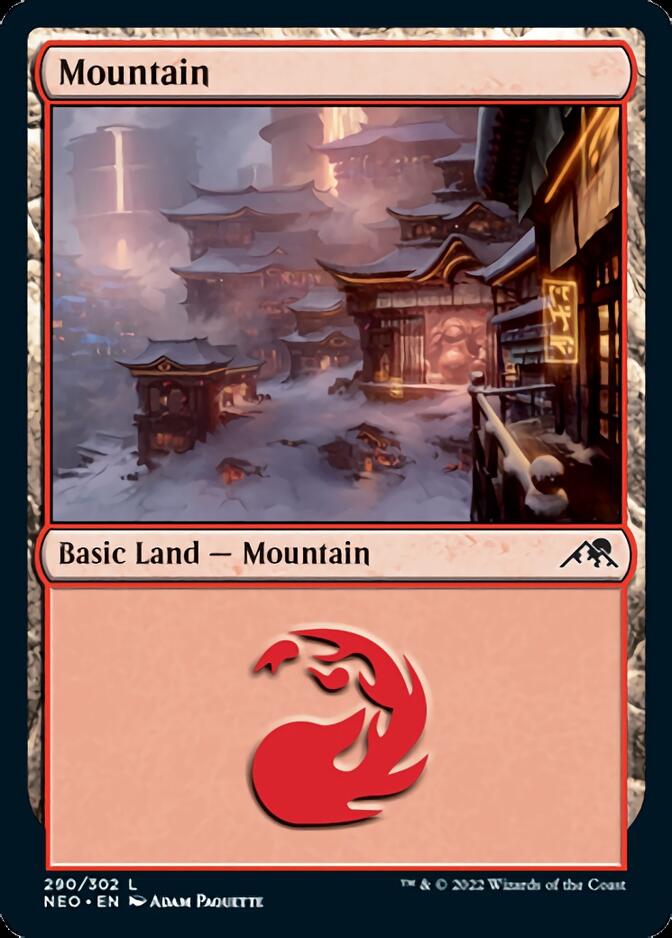 Mountain (290) [Kamigawa: Neon Dynasty] | Sanctuary Gaming