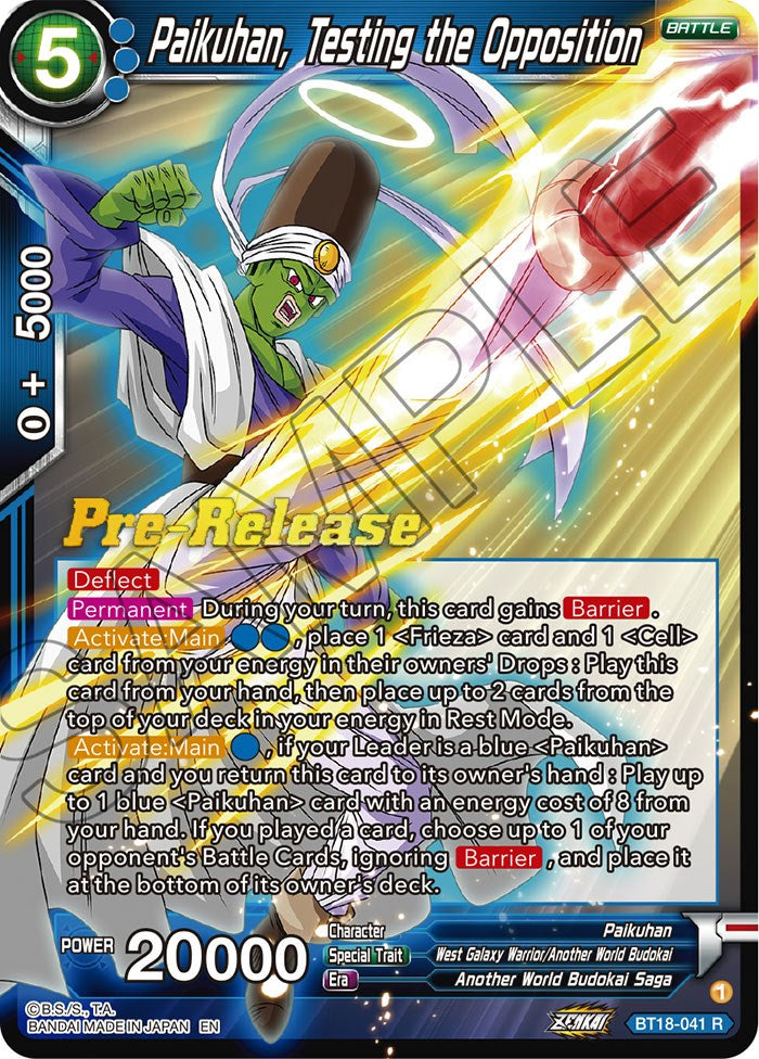 Paikuhan, Testing the Opposition (BT18-041) [Dawn of the Z-Legends Prerelease Promos] | Sanctuary Gaming