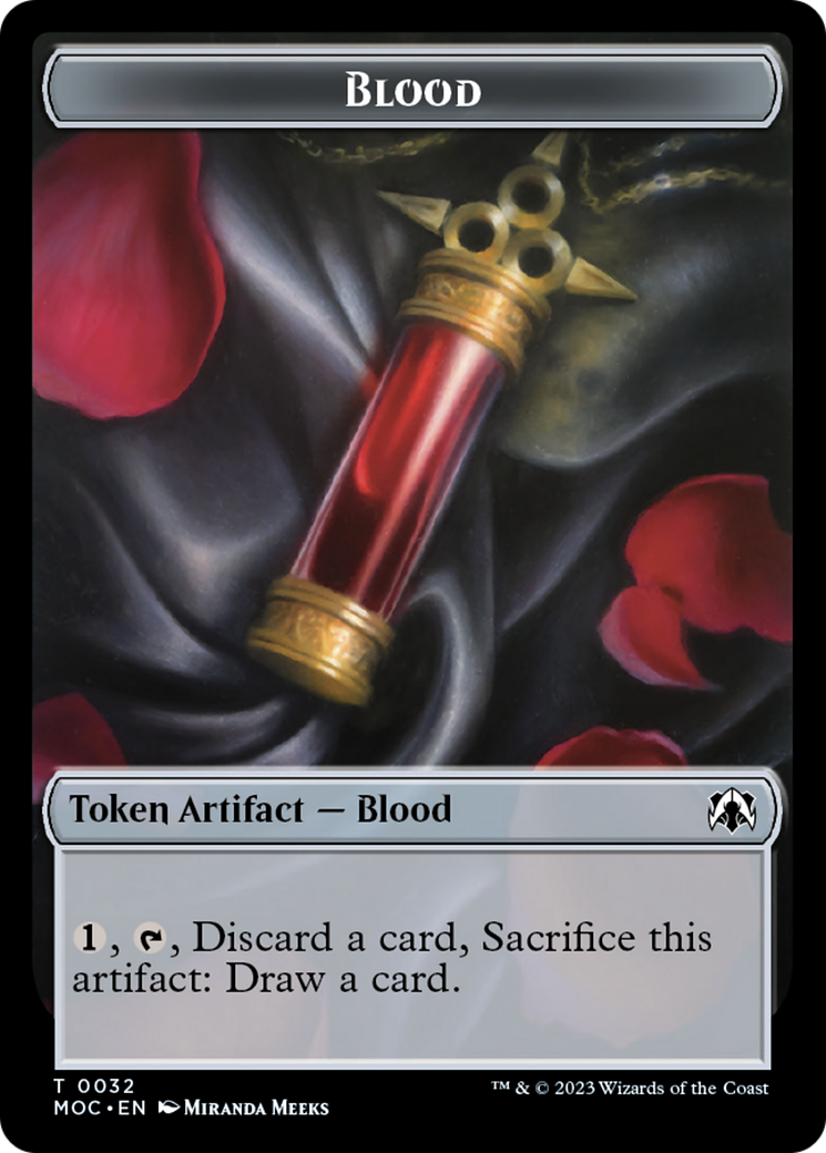 Golem // Blood Double-Sided Token [March of the Machine Commander Tokens] | Sanctuary Gaming