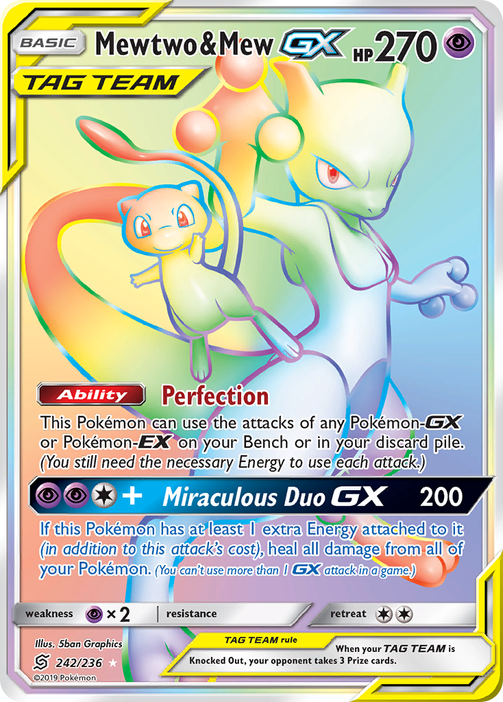 Mewtwo & Mew GX (242/236) [Sun & Moon: Unified Minds] | Sanctuary Gaming