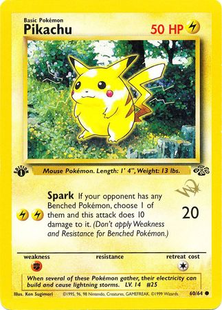 Pikachu (60/64) (W Stamped Promo) [Jungle 1st Edition] | Sanctuary Gaming