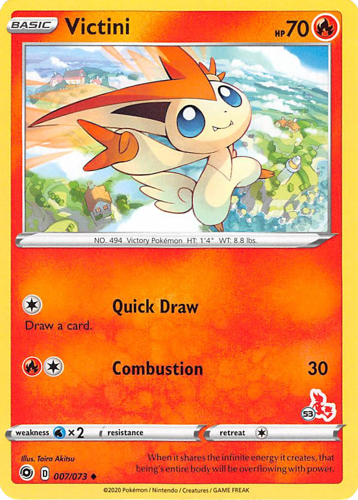 Victini (007/073) (Cinderace Stamp #53) [Battle Academy 2022] | Sanctuary Gaming