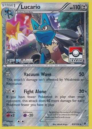 Lucario (63/124) (League Promo 2nd Place) [XY: Fates Collide] | Sanctuary Gaming