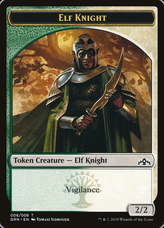 Elf Knight Token [Guilds of Ravnica Tokens] | Sanctuary Gaming