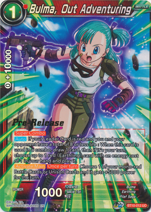 Bulma, Out Adventuring (BT10-012) [Rise of the Unison Warrior Prerelease Promos] | Sanctuary Gaming