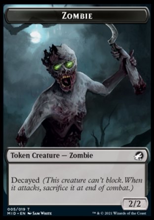 Zombie (005) // Ooze Double-sided Token [Innistrad: Midnight Hunt Tokens] | Sanctuary Gaming