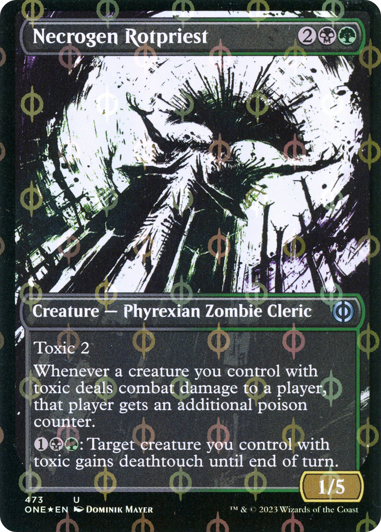 Necrogen Rotpriest (Borderless Ichor Step-and-Compleat Foil) [Phyrexia: All Will Be One] | Sanctuary Gaming