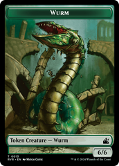 Elf Knight // Wurm Double-Sided Token [Ravnica Remastered Tokens] | Sanctuary Gaming