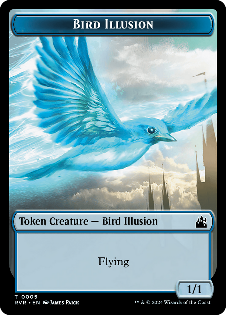 Saproling // Bird Illusion Double-Sided Token [Ravnica Remastered Tokens] | Sanctuary Gaming