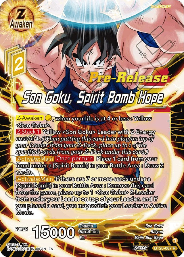 Son Goku, Spirit Bomb Hope (BT20-087) [Power Absorbed Prerelease Promos] | Sanctuary Gaming