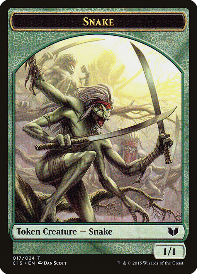 Snake (017) // Saproling Double-Sided Token [Commander 2015 Tokens] | Sanctuary Gaming